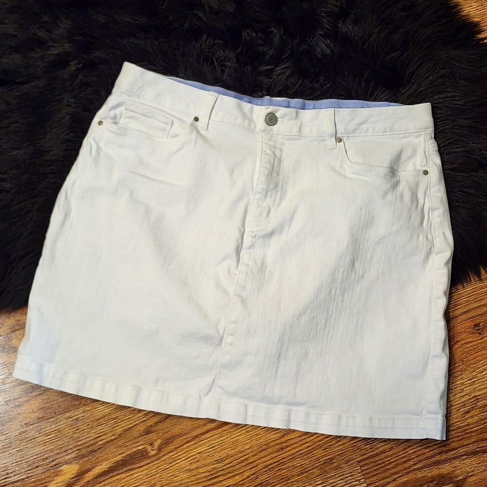 White Denim Skort Women's Plus Size 16